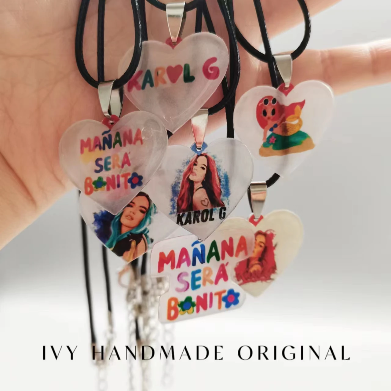 Manana Sera Bonito Bichota Karol G Necklace Accessories Acrylic Heart Pendant Jewelry Custom personal design gift for Friend