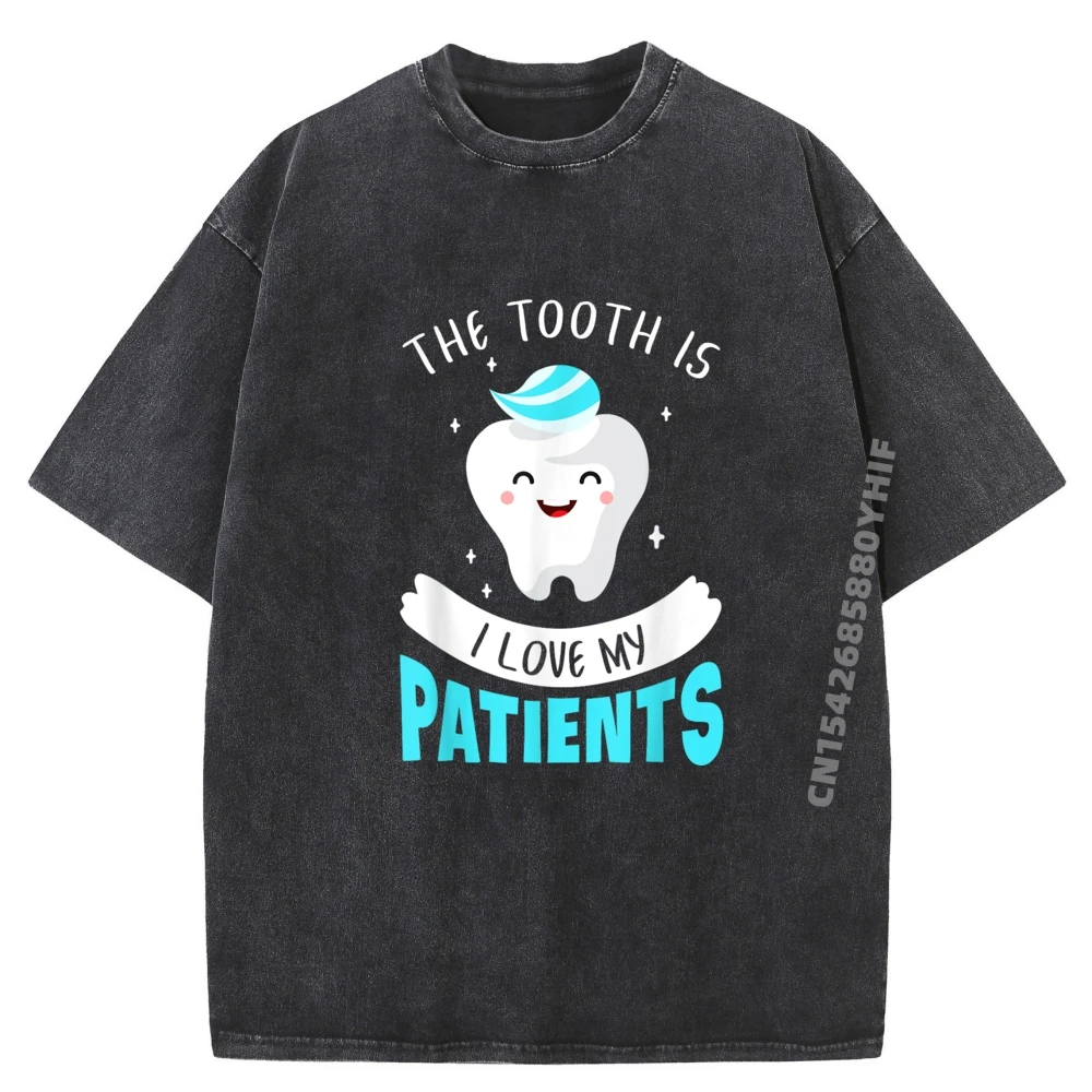 

Зуб я люблю моих пациентов, забавная брендовая футболка для стоматолога-гигиениста, модная стираная футболка с короткими рукавами, мужские футболки