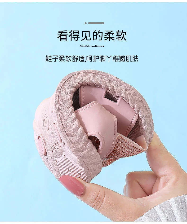 Zhongda-sandalias de verano para niña, zapatos informales planos de suela suave, de princesa, versátiles, para playa, nueva versión coreana
