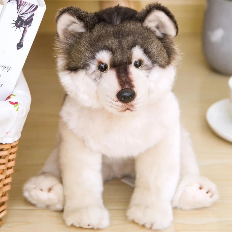 

Simulation Wolf Plush Toys Cute Dog Stuffed Animals Plushies Dolls Home Decoration High Quality Throw Pillow Children Gifts