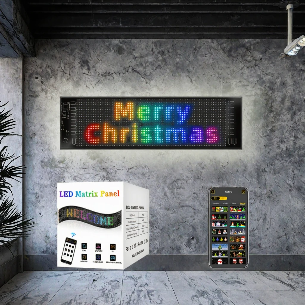 Flexible RGB Programmable LED Panel, Animated Scrolling Message Display For Mall, Store, Car Window, Indoor & Outdoor Use