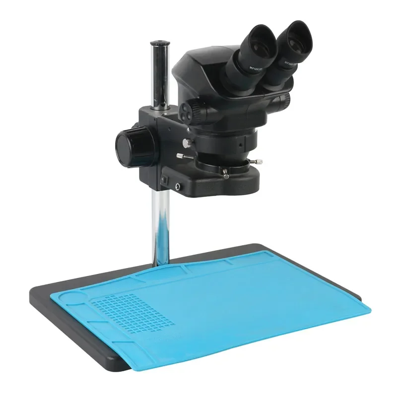 Microscope binoculaire stéréo industriel à Zoom continu, grossissement 7X-50X + objectif Barlow 1.0X 0.7X 0.5X 2.0X + 56 LED