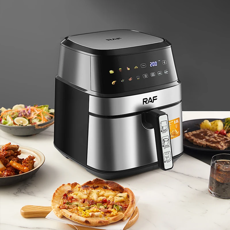 8L Large Capacity Smart Electronic Digital Deep Fryers Without Oil Multi-Function With Touchscreen Household Air Fryer