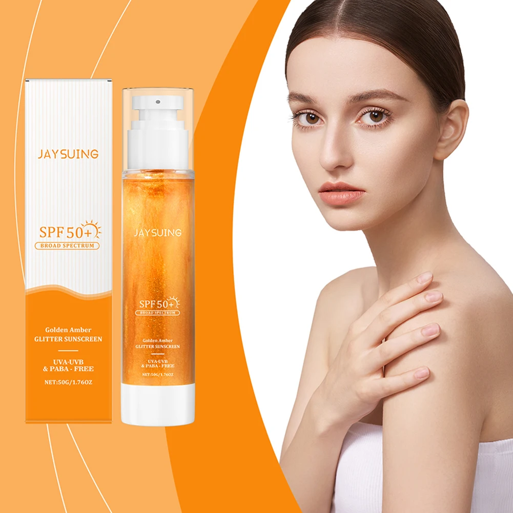

50g Sun Shielding Body Glowing Oil Spf50 Sunscreen Body Oil With Gold Mica Broad-Spectrum Fast Absorbing Moisturizer