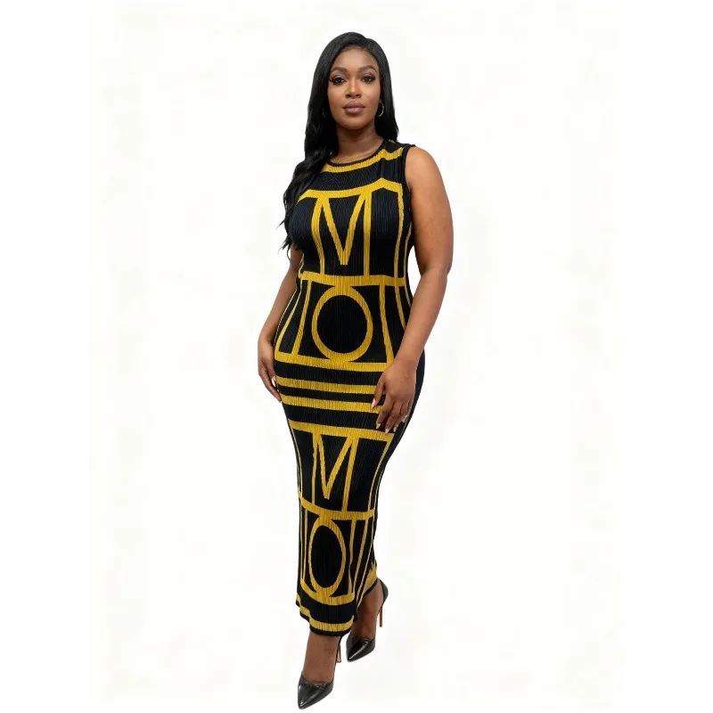 

Dashiki African Dresses for Women Elegant 2026 Spring Summer African Sleeveless Polyester Printing Long Bodycon Maxi Dresses