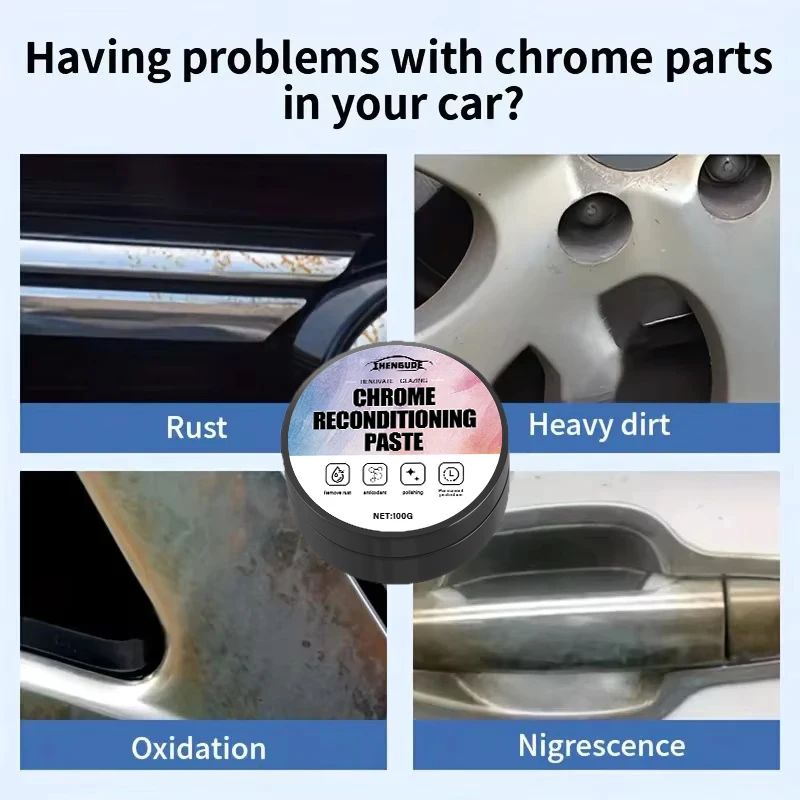 Repair Paste for Automotive Chrome Components, Specifically Designed to Restore Oxidized Chrome Trim and Badges, Comes with a Sponge image 3