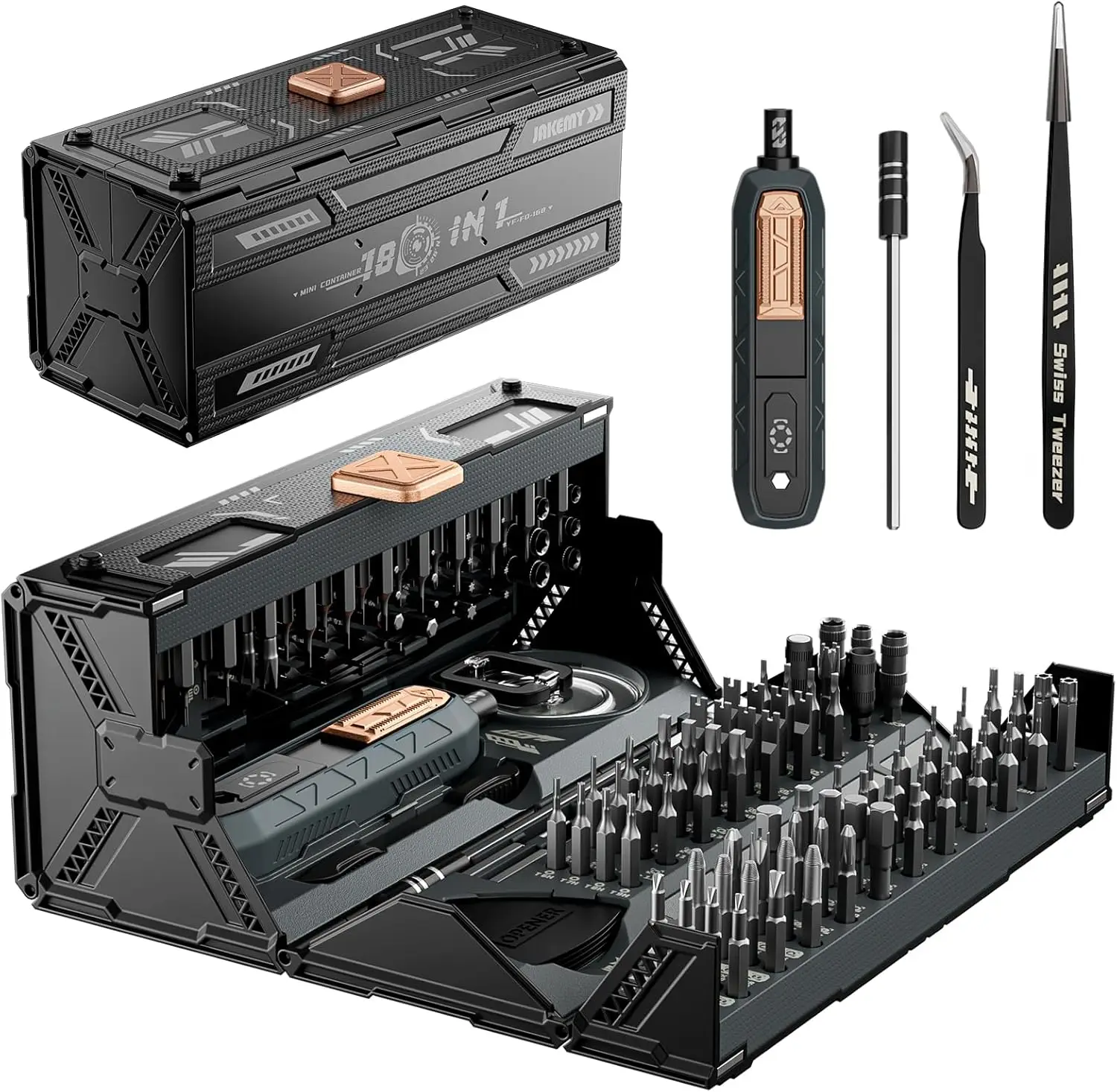 

21-in-1 Magnetic Screwdriver Kit with 160 Bits for Electronics Repair, Laptops, Consoles & DIY Projects