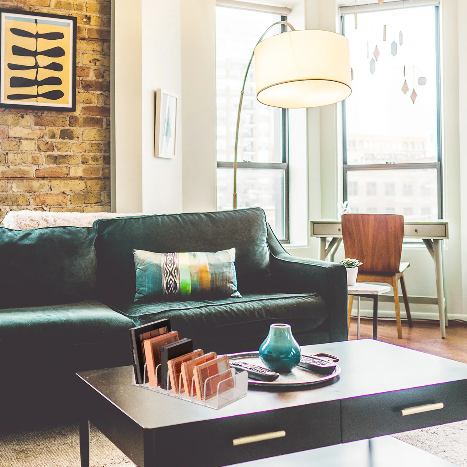 Caja de almacenamiento para paleta de sombras de ojos, soporte multifuncional, estante organizador de maquillaje de gran capacidad para tocador, 1 ud.