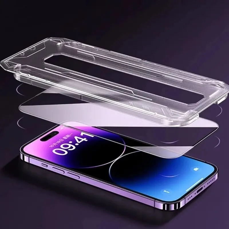 Premium Tempered Glass For iPhone 14 Pro Max Easy Installation Auto-Dust Screen Protector For iPhone 14 15 Plus 15 Pro Max Glass