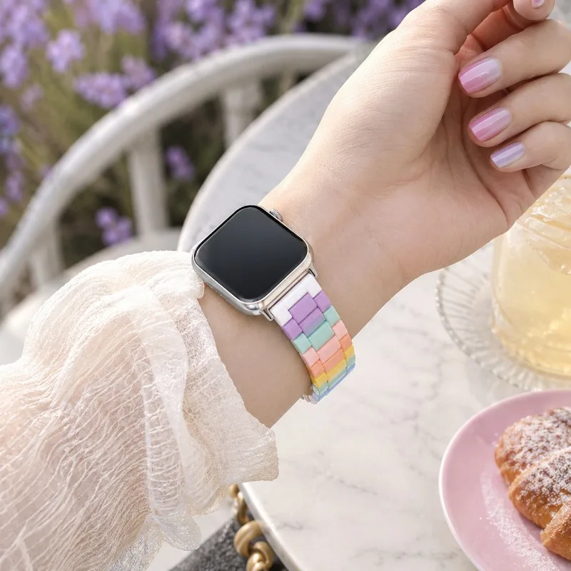 Rainbow Colorful Watch Strap For Huawei Watch Fit 3 Fit4 4 Pro Fit5 5 Pro Smartwatch Band Women Replacement Wristband Correa