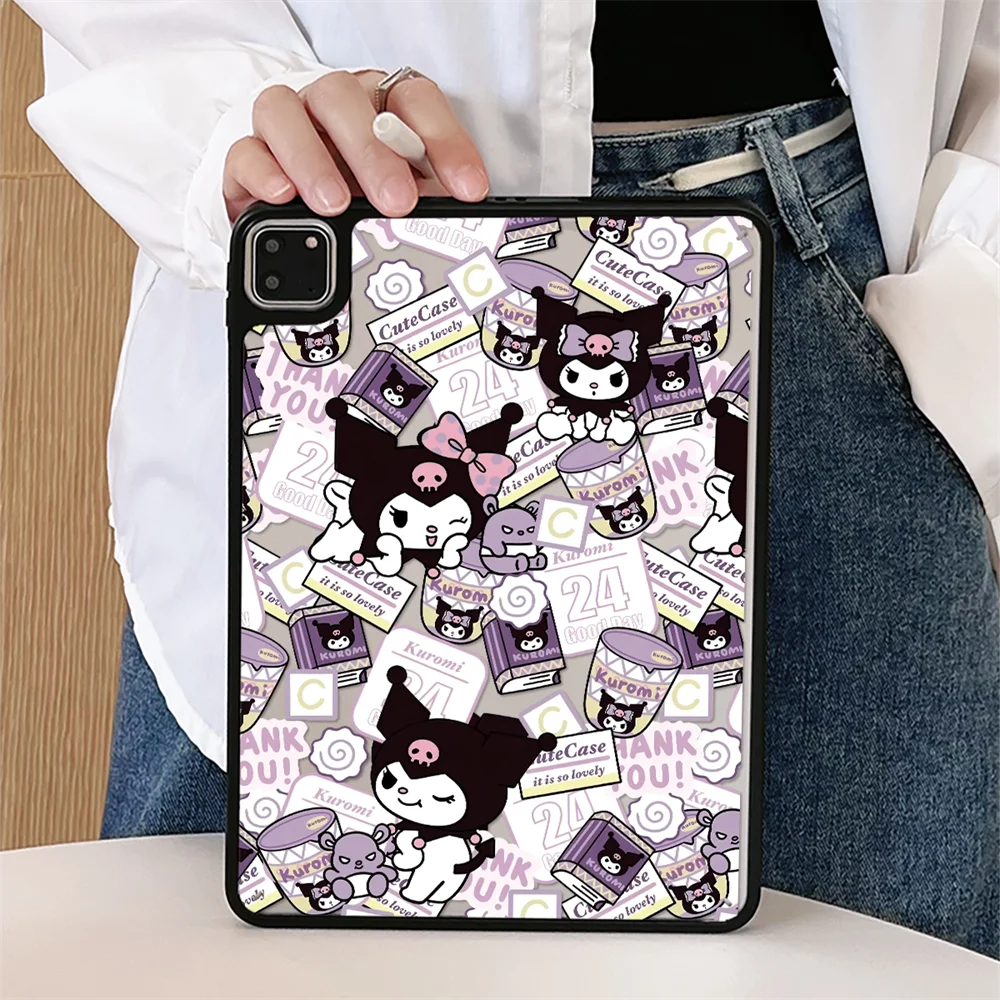 

For iPad 2025 Case 11th(A16) Air 4/5th 10.9 7/8/9 gen 10.2in 10th Pro Air 11 2024 mini 6 7 Pro10.5 9.7 Kuromi Acrylic Cover