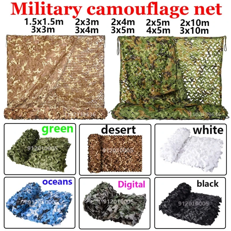 Military camouflage net hunting camouflage net garden gazebo net car awning white green black jungle desert color