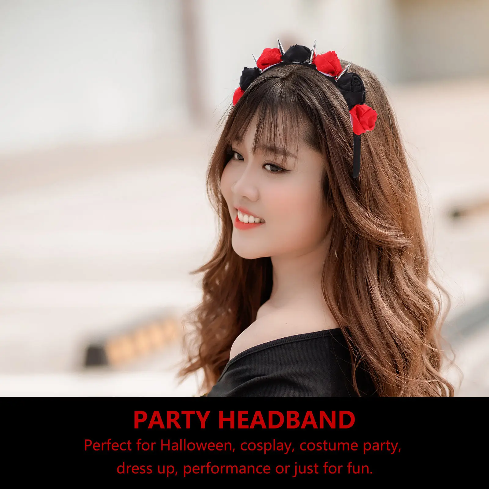 

1 шт. повязка на голову на Хэллоуин с реалистичным цветочным дизайном для женщин и девочек, легкая, удобная, универсальный размер, подходит для вечеринок и косплея