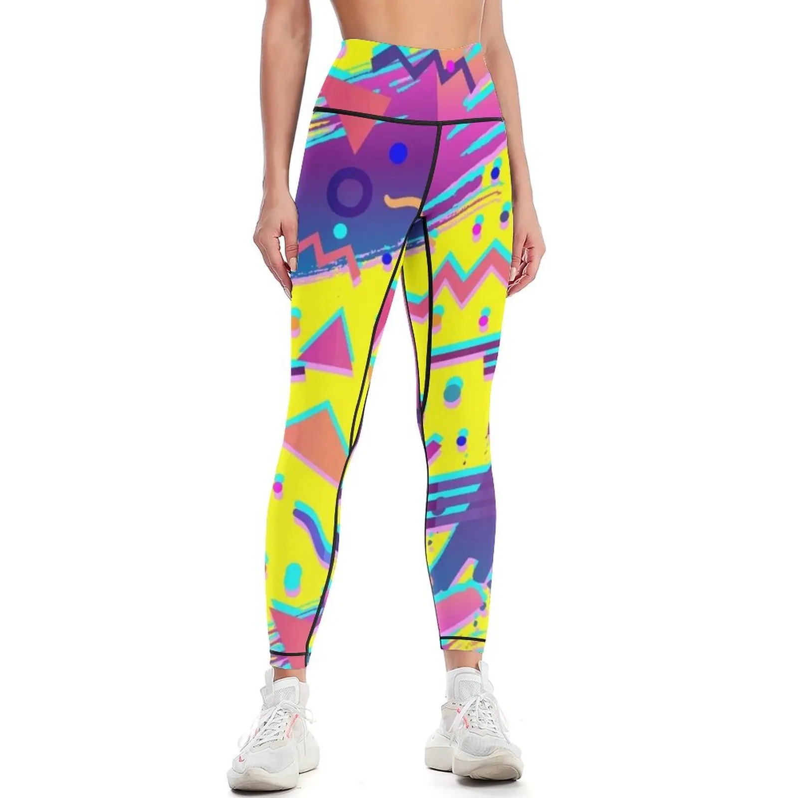 

Eighties Retro Memphis Pattern Leggings gym top sportswear woman gym 2025 sports shirts gym sporty woman Womens Leggings
