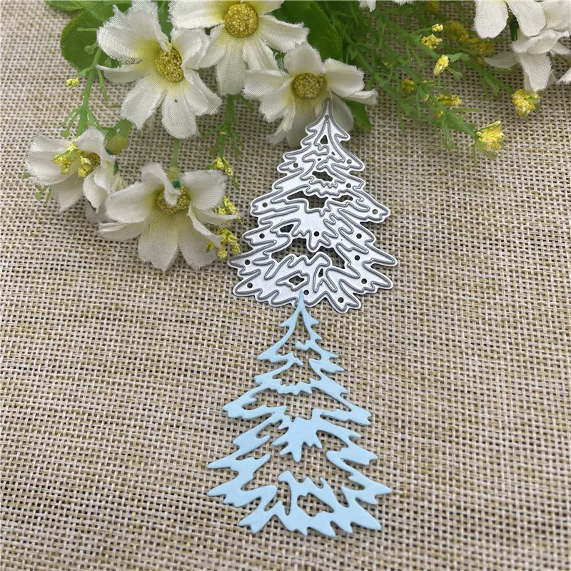 Xmas Tree Lace background Metal Cutting Dies Stencils For DIY Scrapbooking Decorative Embossing Handcraft Template