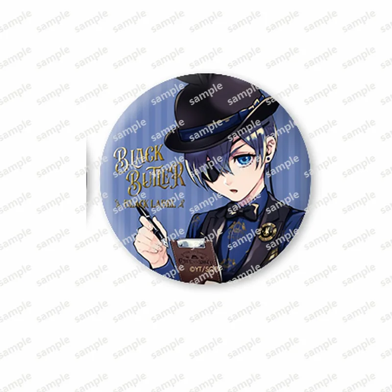 Anime Black Butler Sebastian Michaelis Metal Badge Button Ciel Phantomhive Medal Brooch Pin Cosplay Clothing Docor Toys Gifts