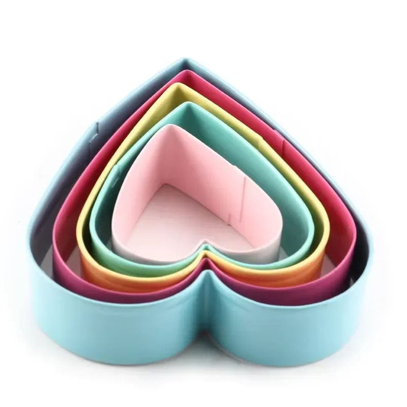 5 Pcs Stainless Steel Heart Shape Biscuit Cutter Set Pastry Cookie Mould Baking Tools for Cake Decorating Kitchen Accessories