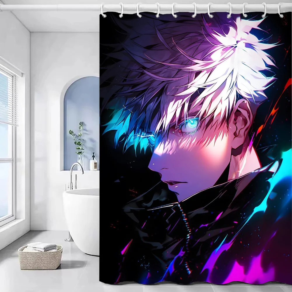 J-Jujutsu Kaisen Shower Shower Curtain Waterproof Curtains in the Bathroom Accessories Set Bath Sets Fabric European Products