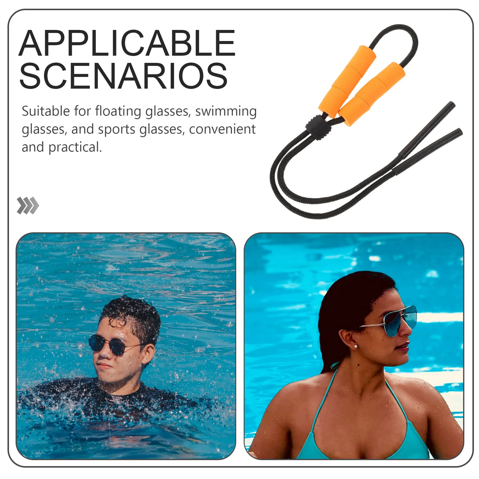 Ремешок для очков для плавания, плавающий фиксатор очков для водных видов спорта, легкая посадка для всех очков, бассейн, каякинг, рыбалка