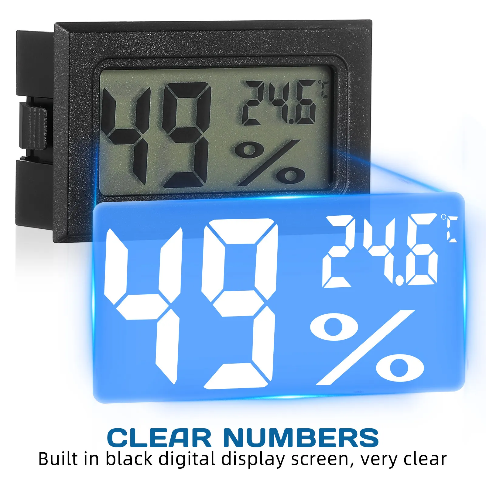 3Pcs Mini Digital Hygrometer Thermometer Indoor Humidity Meter Portable Compact LCD Screen Accurate Temp Rh Reader for Living