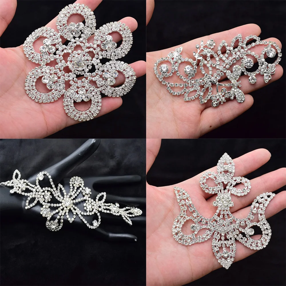 

1PCS Flower Shape Rhinestone Applique Diy Diamond Applique Accessory Sewn Into A Dress Diamond Patch