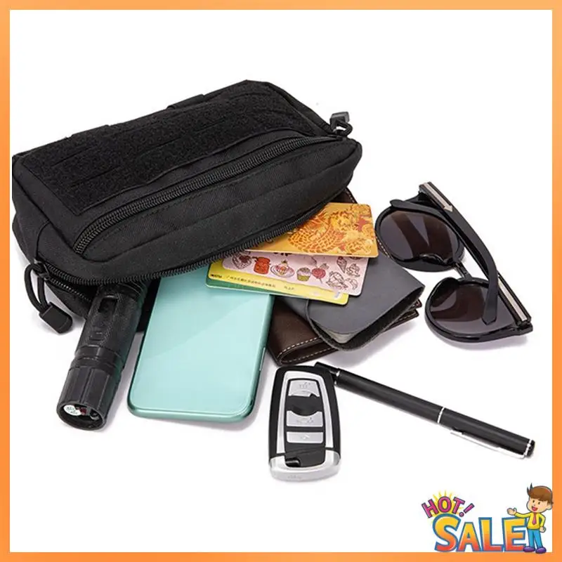 

AB68 Multi-Purpose Compact Waist Bags 1000D Nylon Molle Pouch Cycling Running Travel Belt Pouch Khaki