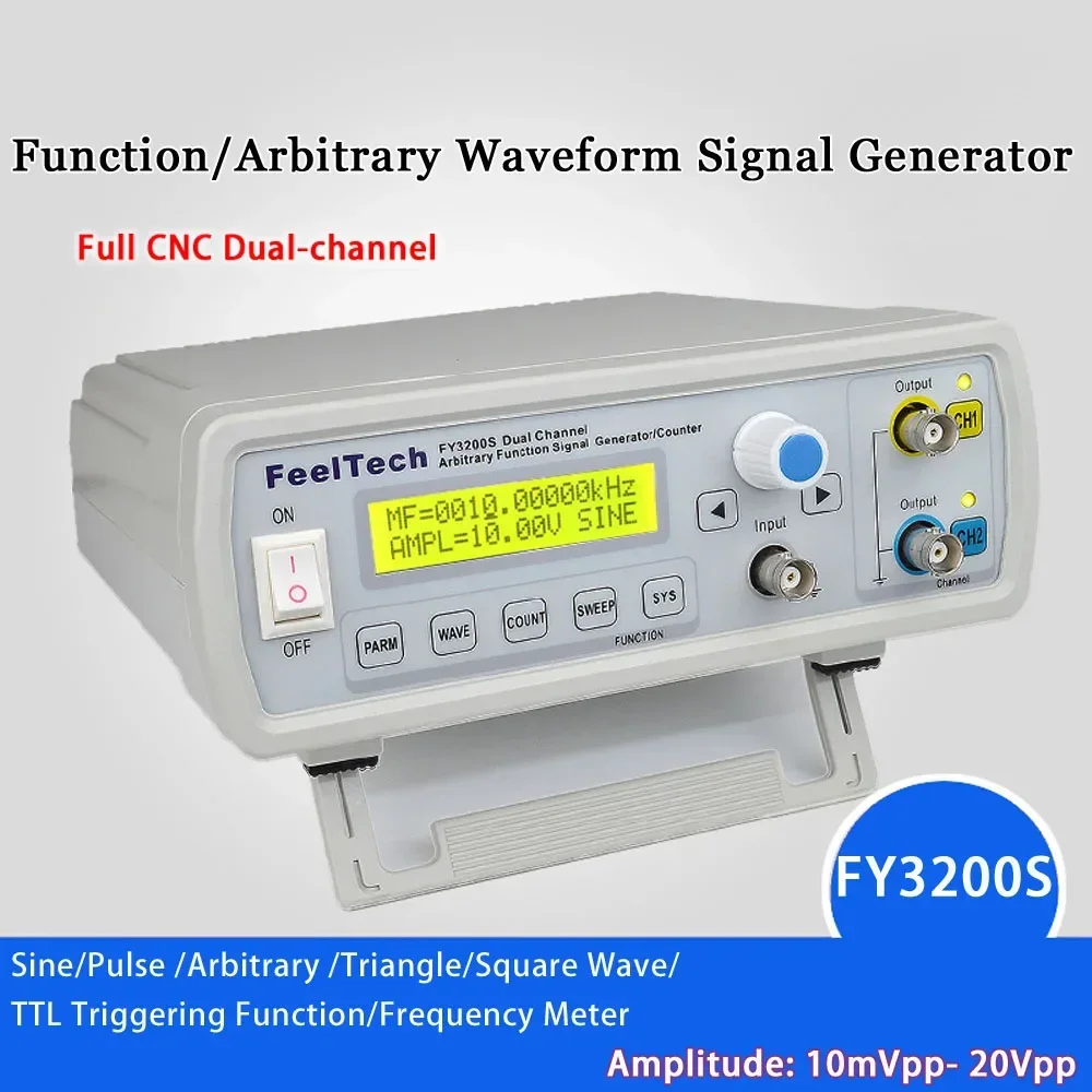 Cyfrowy generator funkcji DDS dwukanałowy 12 bitów 250MSa/s fala sinusoidalna 24MHz przebieg arbitralny/generator sygnału impulsowego