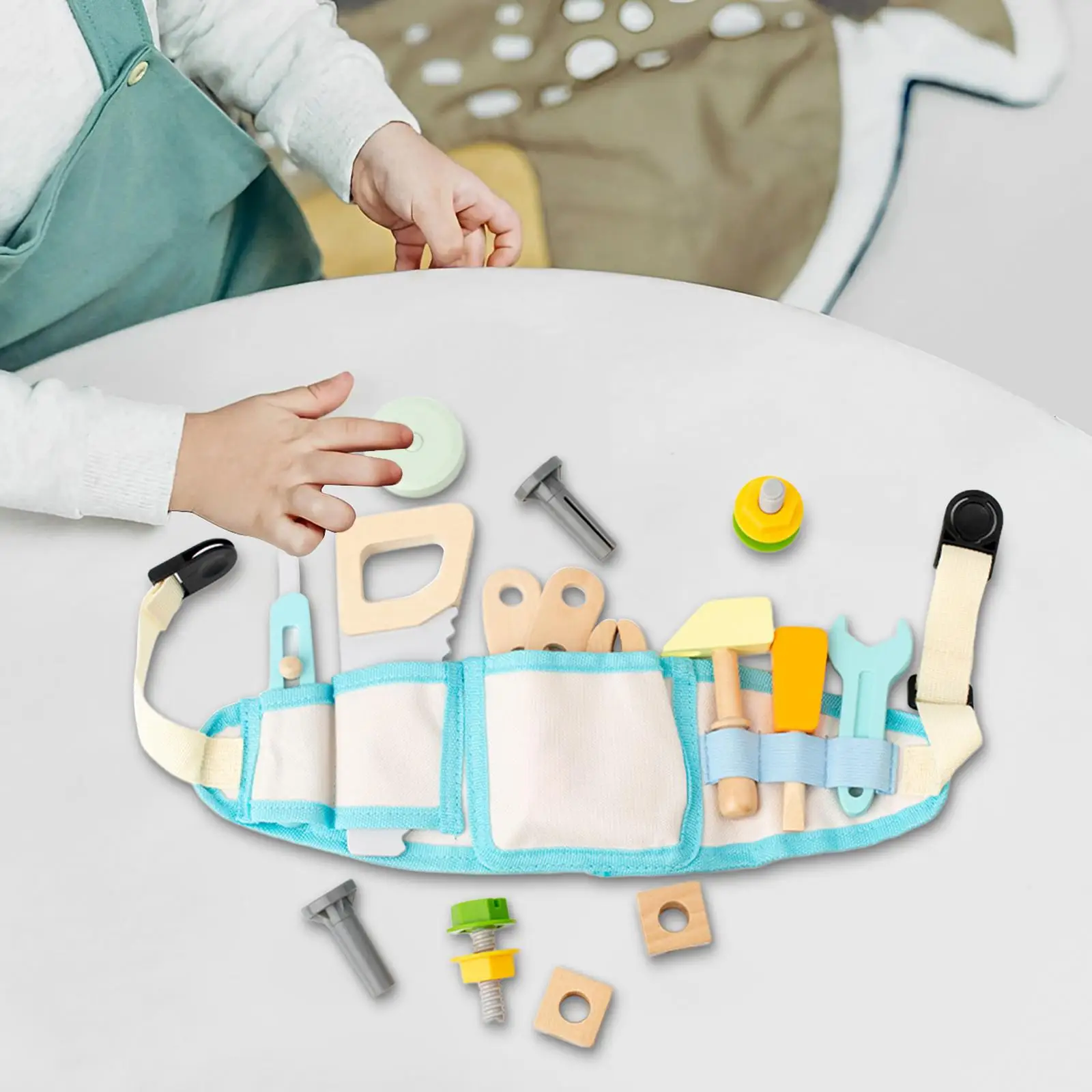 Crianças ferramenta cinto montessori brinquedo educativo haste construção brinquedo conjunto de brinquedos de madeira para o jardim de infância pré-escolar festa brinquedo meninas meninos