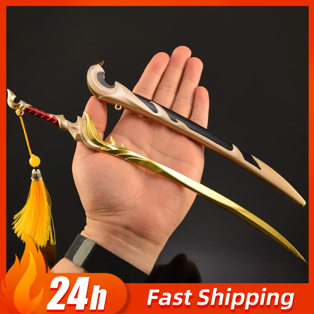 30cm Yasuo Dios dragón Venerable Katana arma de Metal con revestimiento modelo espada samurái japonesa Ninja Cosplay Prop adornos juguetes regalo