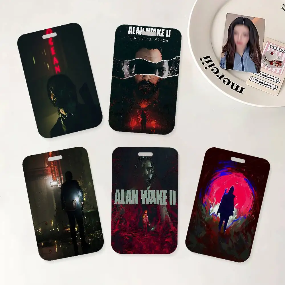 Alan Wake 2 Horror Game ID Badge Holder With Lanyard Neck Strap For Office School Name Card Credentials Case