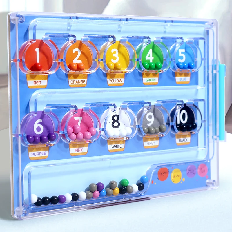 لعبة أطفال أرقام مغناطيسية حبة لعبة المتاهة عدد وفرز الألوان العد لعبة تعليمية معرفية #4