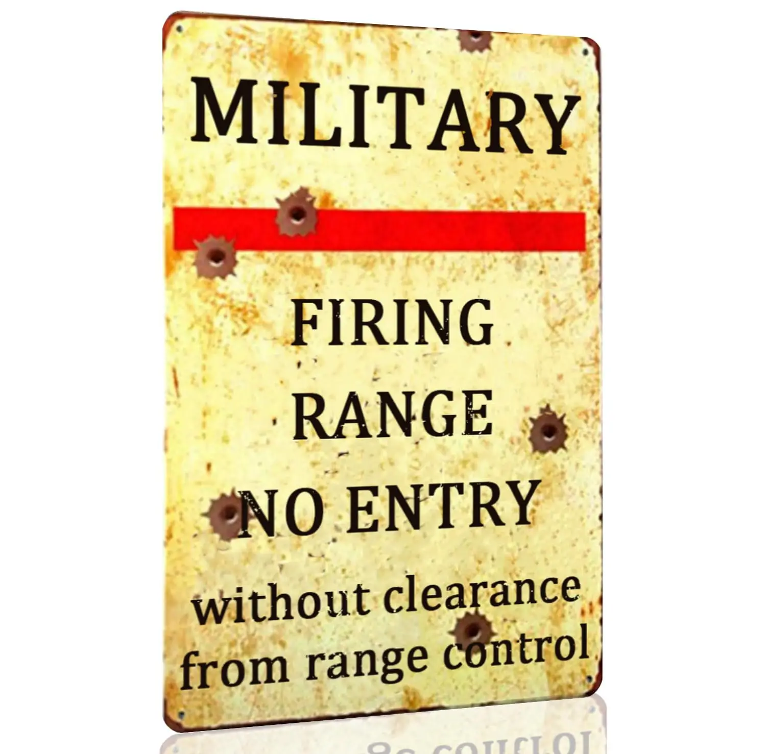 Military Decor Vintage Metal Tin Sign Military Firing Range Signs Military Posters No Entry Warning Sign Retro Man Cave Garage P