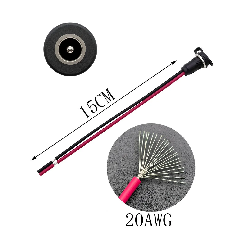 5.5x2.1mm DC Power Male Plug & DC Jack Female Panel Mount Barrel Connectors Adapter Kit with Cap for Charging Port CCTV Camera