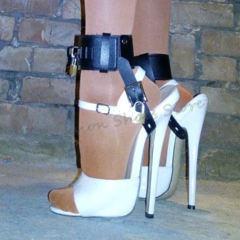 

Белые сандалии с открытым носком и пряжкой на ремешке, женские туфли из матовой кожи на высоком каблуке-шпильке, ужин, вечеринка, 2025, Zapatos Para Mujeres