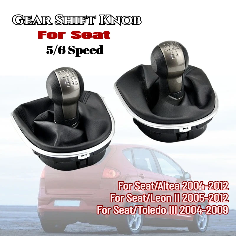 

For Seat Leon MK2 1P (2005-2012) Altea XL (2004-2012) Toledo MK3 (2004-2009) Car Gear Stick Shift Knob with Leather Boot
