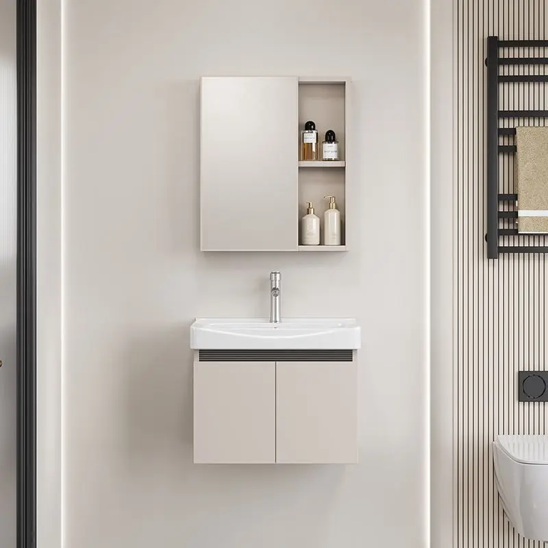 Honeycomb aluminum wall-mounted ceramic integrated basin wash basin combination washbasin cabinet