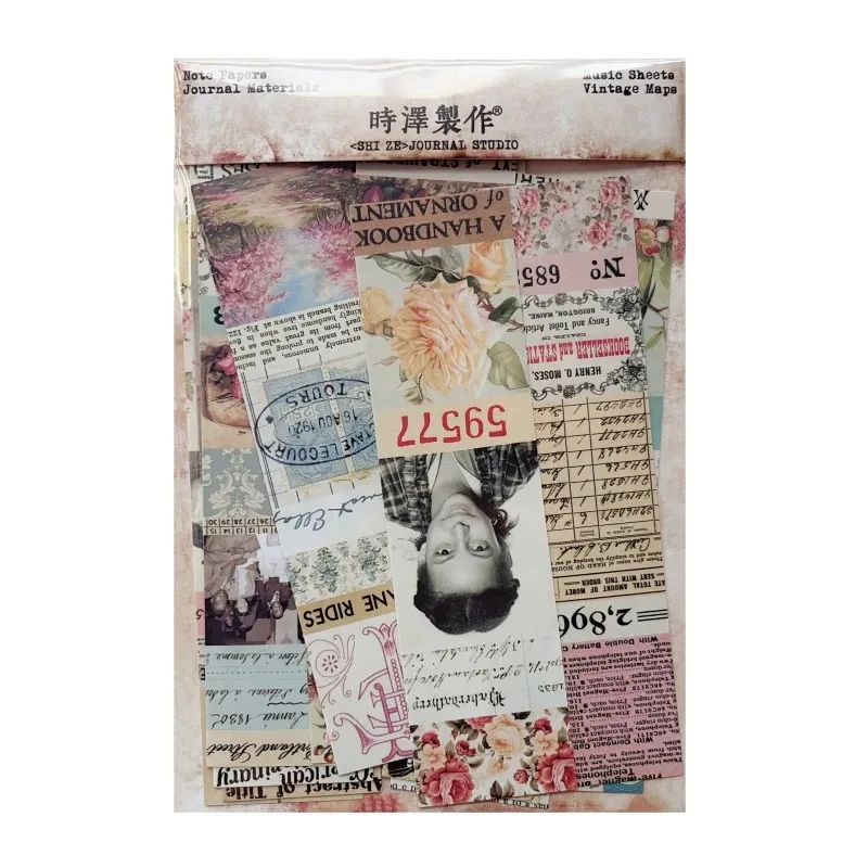 Bill Photo Collage Fragments Strip Art Versatile Retro Background Handheld Decoration JunkJournal Stickers Portrait Album