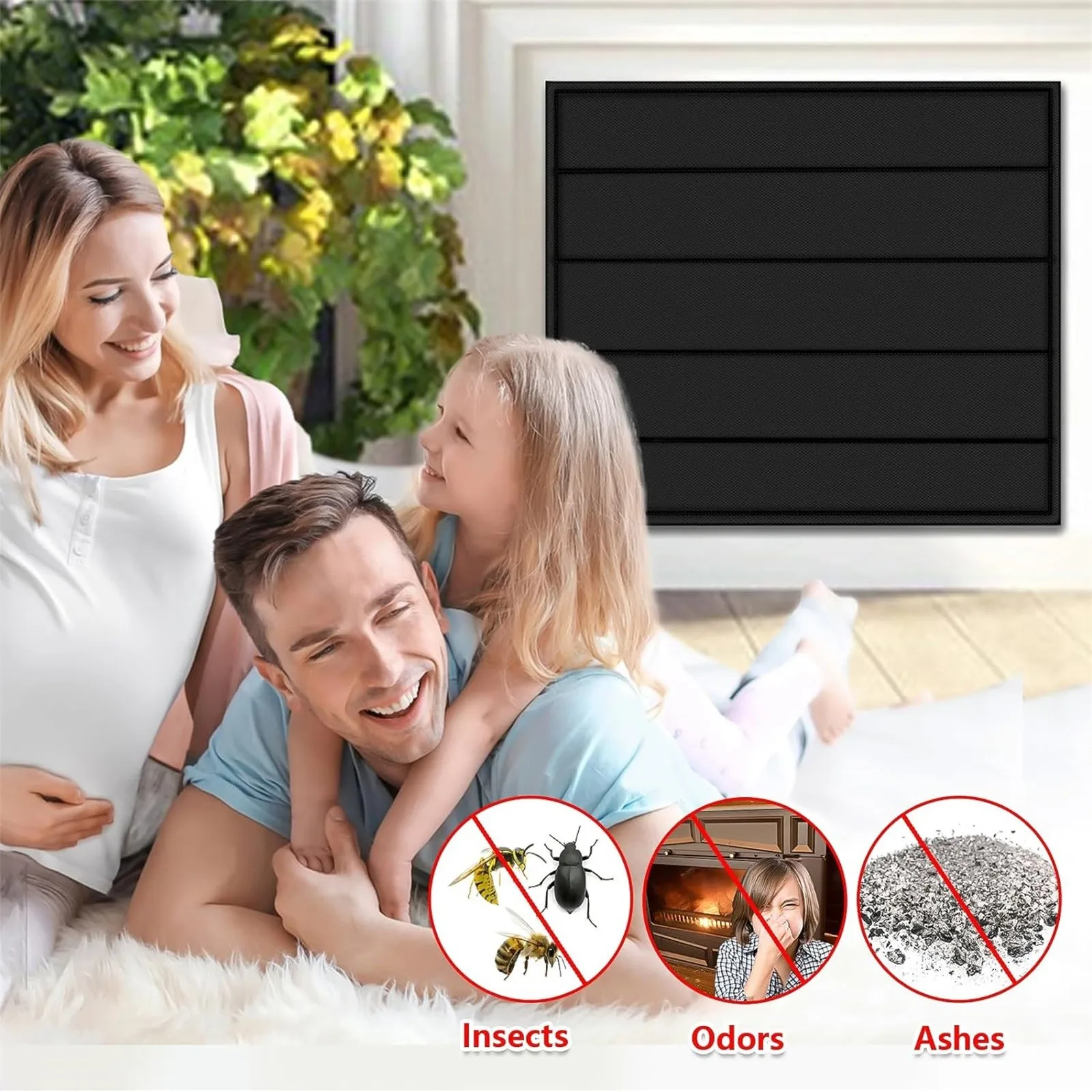 Fireplace Cover Tapestry Insulated Fireplace Blocker Blanket Draft Stopper Fireplace Black Indoor Fireplace Cover Keep Draft Out
