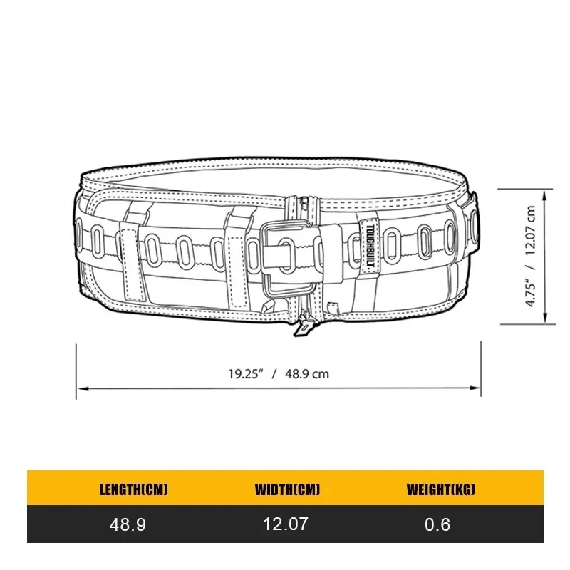TOUGHBUILT TB-CT-40P Padded Tool Belt with Steel Buckle Adjustable Waist Support Belt Compatible ClipTech Tool Accessories