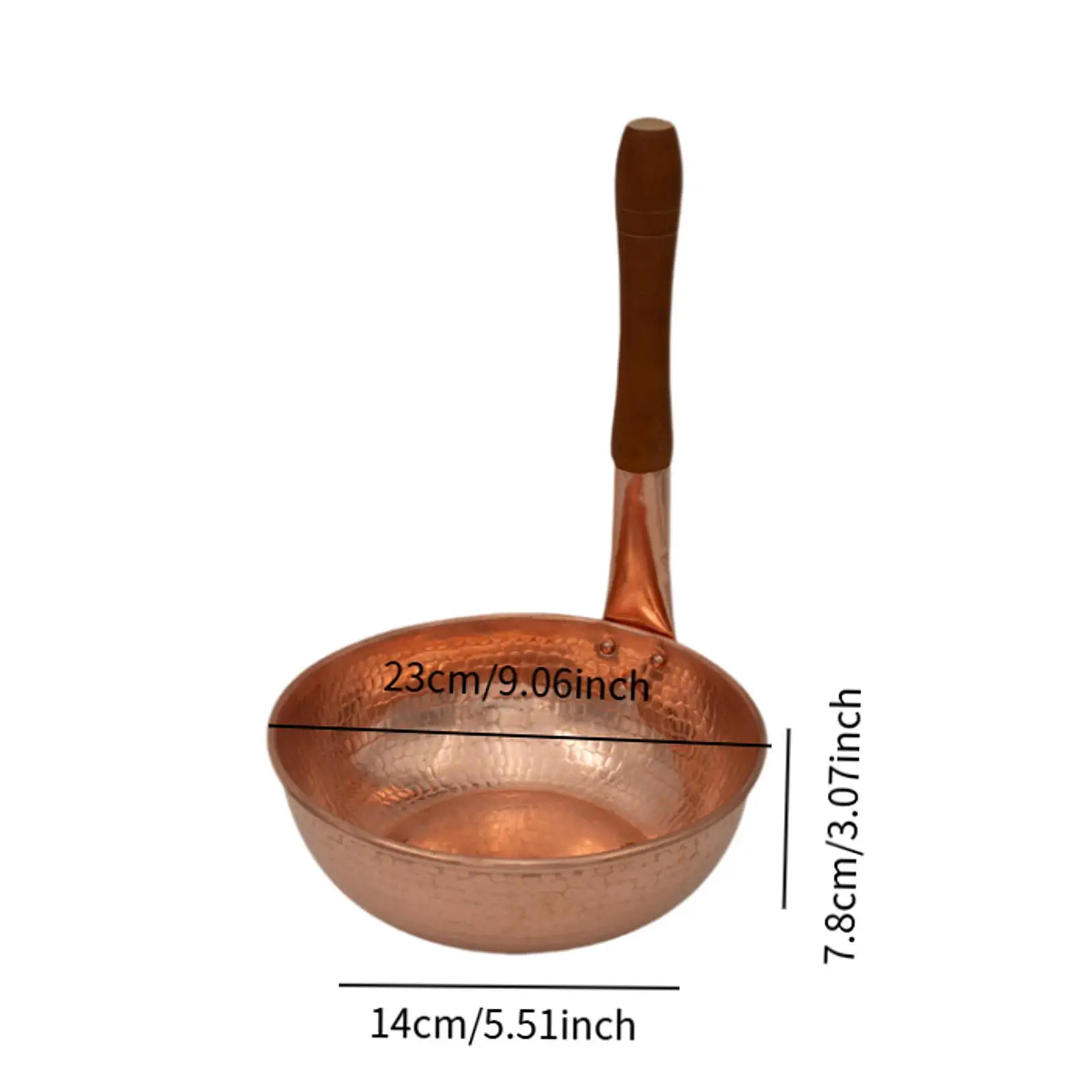 Pote de cobre diâmetro 23 cm, manteiga derretida, fácil limpeza, panela multifuncional para casa, cozinha, acampamento