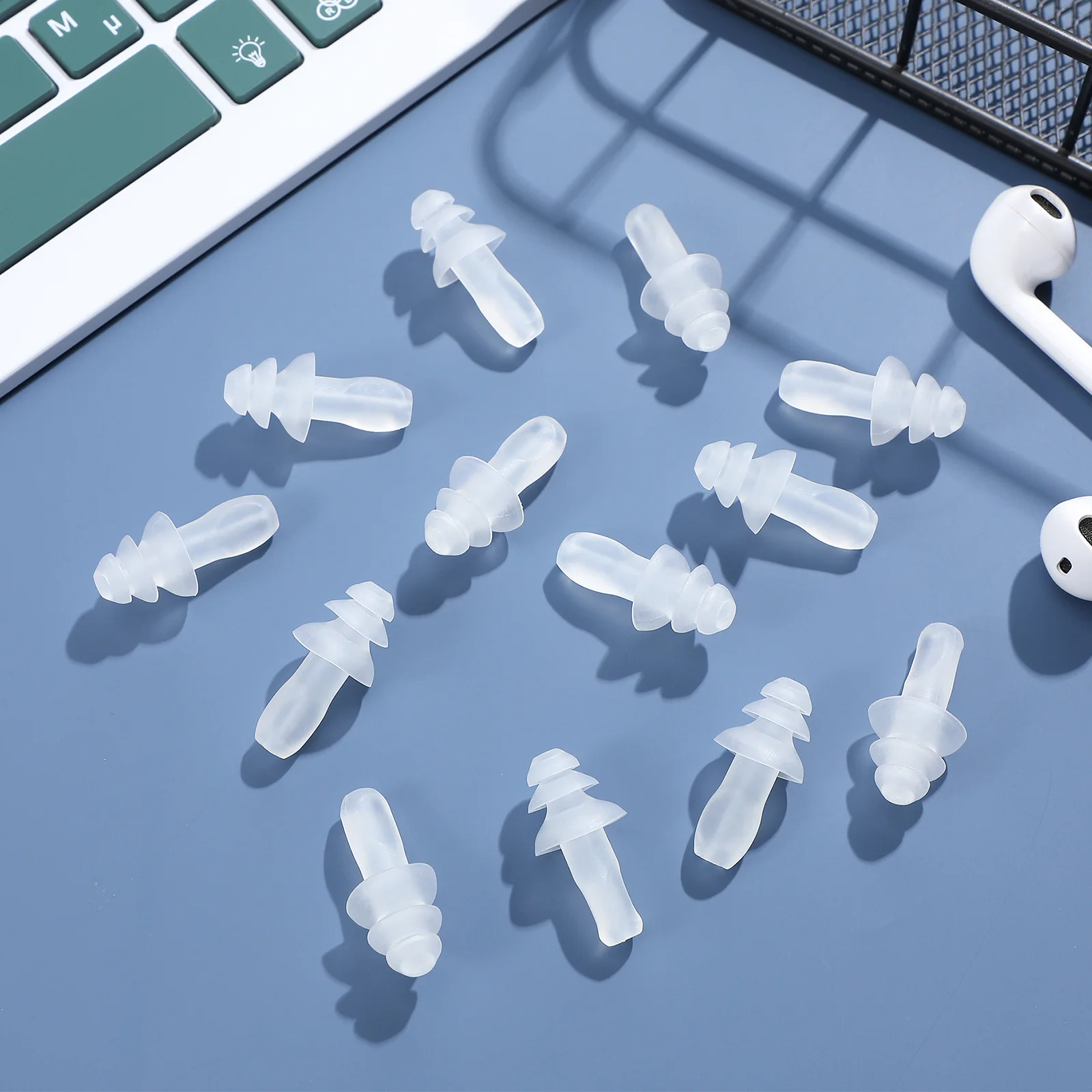 40Pcs Noise Reducing Silicone Earplugs Soft Waterproof for Work Swimming Protection Protective Ear Plugs