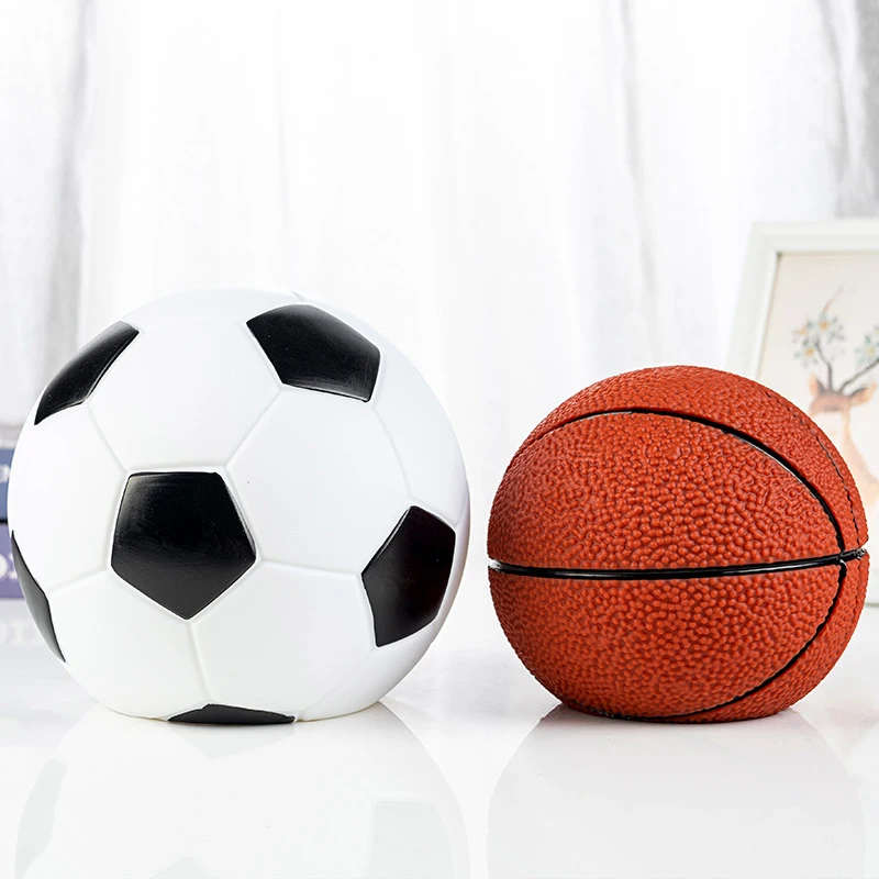 بنك أصبع على شكل كرة قدم مزخرف ، وعاء عملات معدنية ، ديكور بنك نقود لغرفة النوم