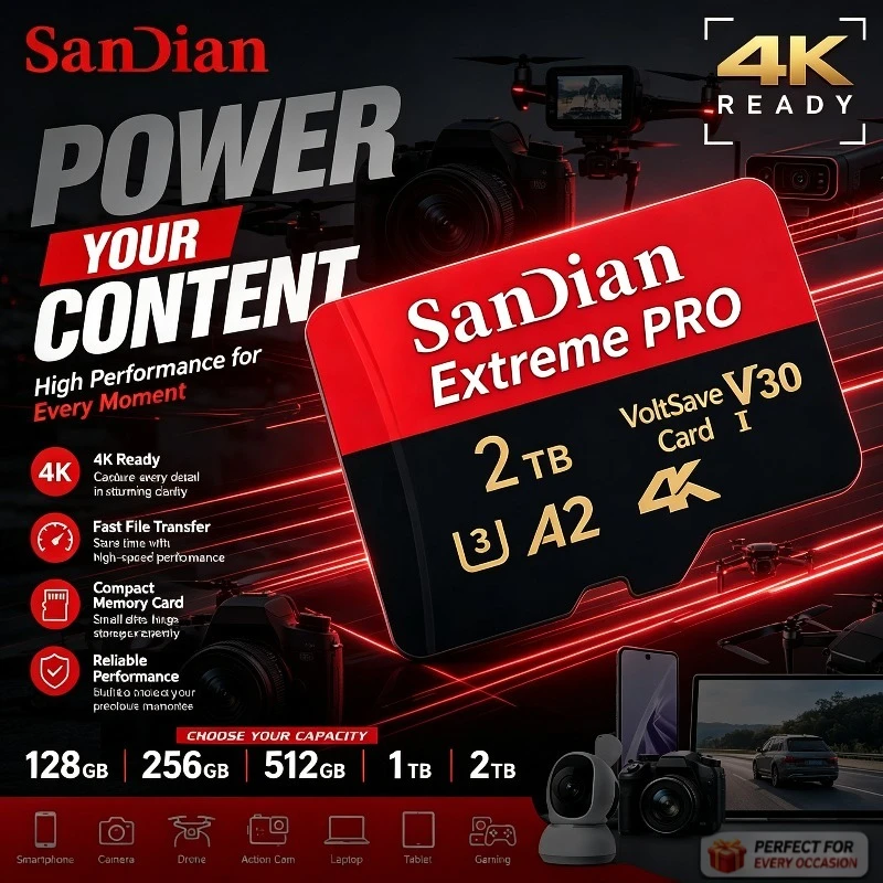 Original SD Card Micro TF Card Portable Memory Card Expansion for Surveillance/PC/MAC/Cameras