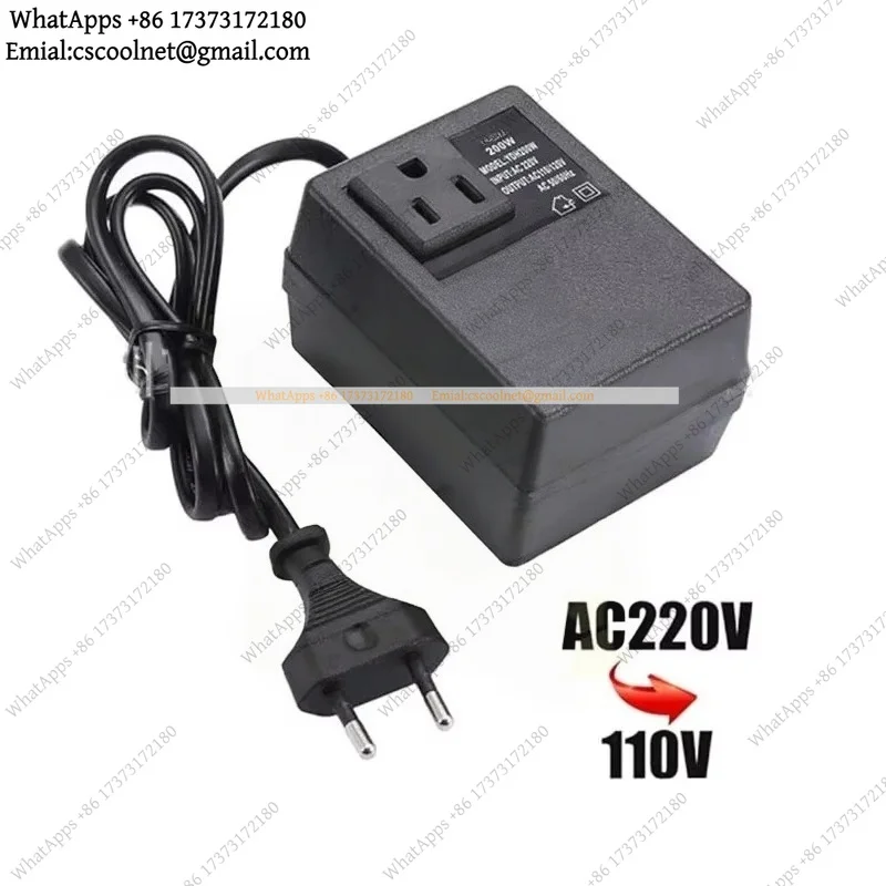 k06 Single Phase Step Down Voltage Converter Transformer 200W AC 220V To 110V EU Plug Travel Adapter Power Supply