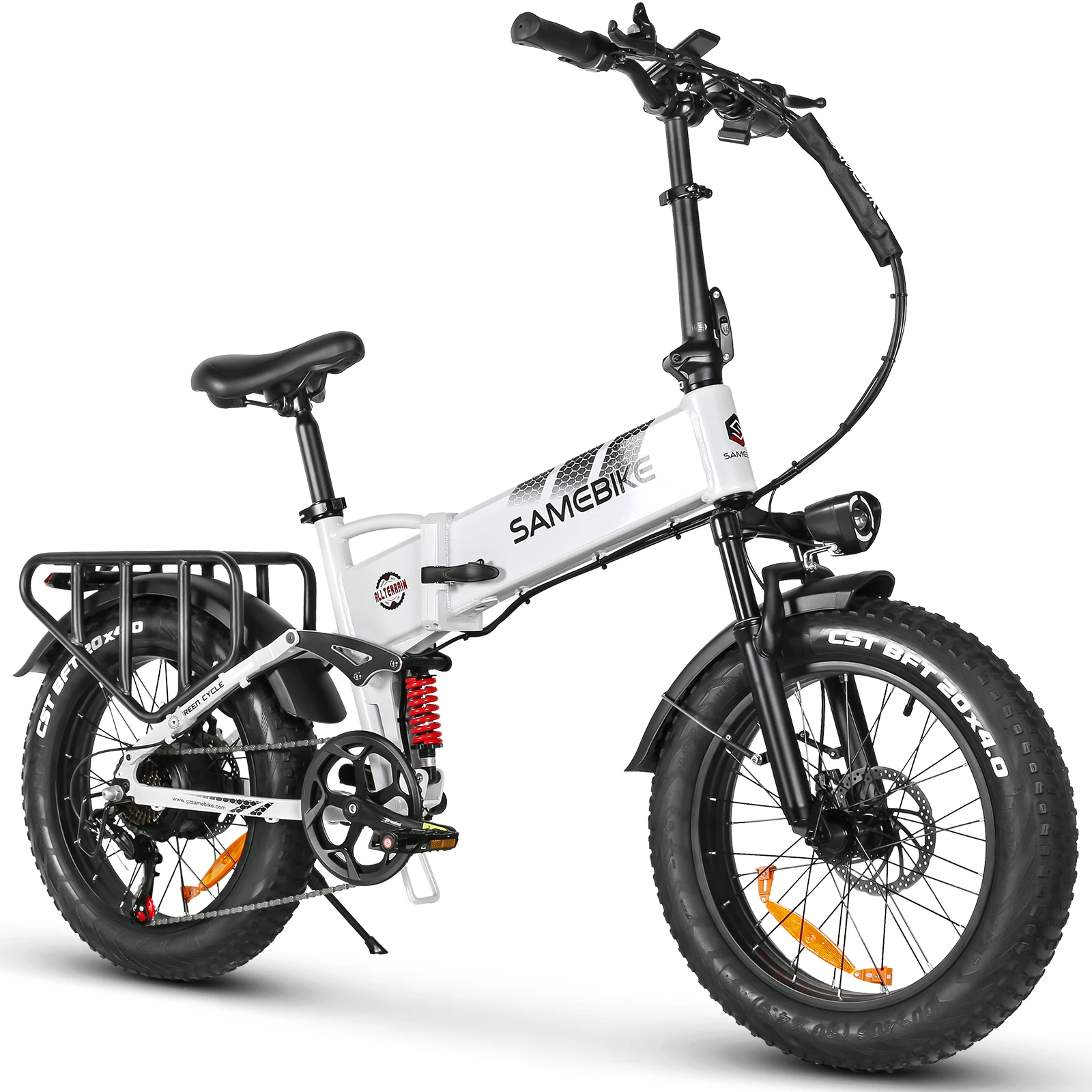 Samebike RS-A02 Pro Faltbares Elektrofahrrad für Erwachsene, 20x4,0 Zoll Fatbike E-Mountainbike mit 48V 15Ah Akku, 25 km/h und 80-100 km Reichweite
