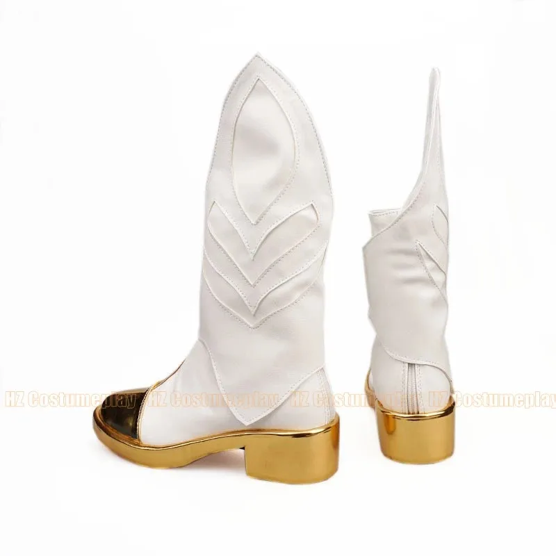 AAA 2025 Genshin Impact Costume Traveler Lumine Cosplay shoes Women Men Halloween boots game role play white PU