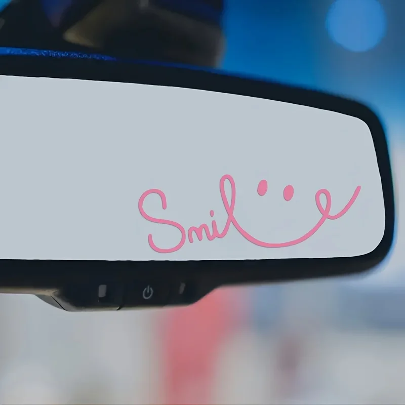 1PC Unique Smile Car Sticker, Cheerful Accessory for Car Side Mirror, Make Your Car Stand Out with This Positive Decal
