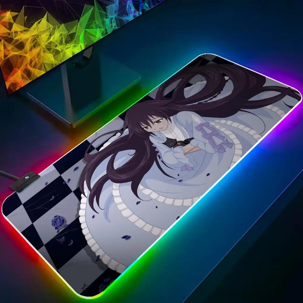 pandora hearts Mouse Pad RGB Gaming Mousepad Big LED Pad PC Desk Mat Luminous Mouse Pad Large Keyboard Mats Table Rug With