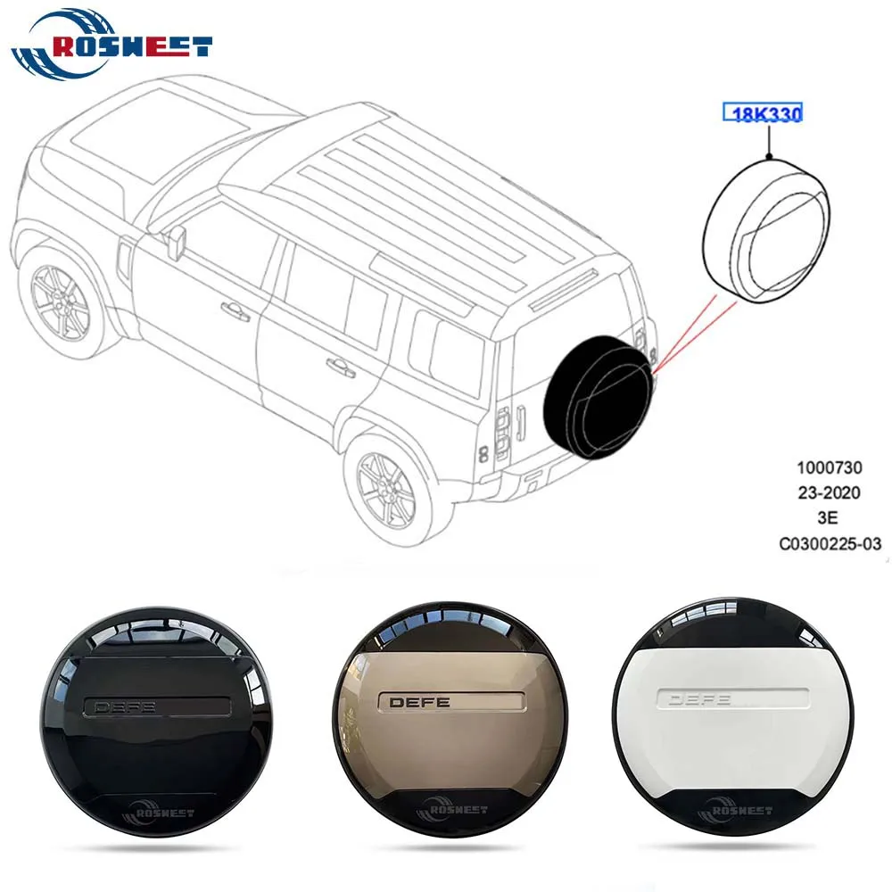 ABS Car Rear Spare Tire Cover Protective Trim For Land Rover Defender 90 110 130 L663 2020 2021 2022 2023 2024 Car Accessories