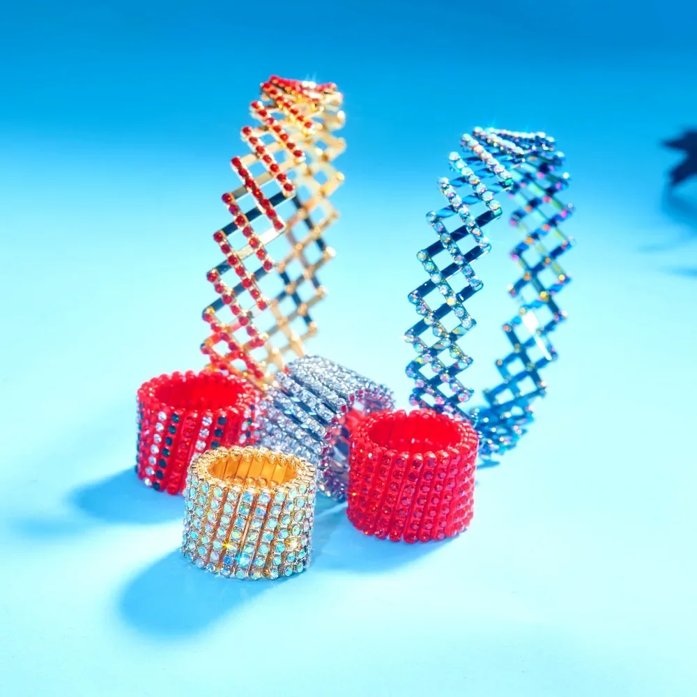 

2 in 1 Personalized Telescopic Rings for Women Men New Fashion Zircon Crystal Retractable Bracelet Adjustable Birthday Jewelry